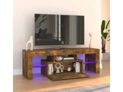 vidaXL TV-Schrank mit LED-Leuchten Räuchereiche 120x35x40 cm Modell 4