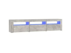 vidaXL TV-Schrank mit LED-Leuchten Betongrau 180x35x40 cm 1* Wohnwände|TV-Wände