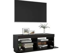 vidaXL TV-Schrank mit LED-Leuchten Schwarz 100x35x40 cm