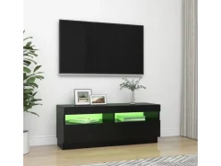 vidaXL TV-Schrank mit LED-Leuchten Schwarz 100x35x40 cm