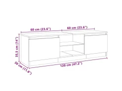 vidaXL TV-Schrank mit LED-Leuchten Sonoma-Eiche 120x30x35,5 cm