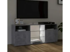 vidaXL TV-Schrank mit LED-Leuchten Betongrau 120x30x50 cm* TV-Wände