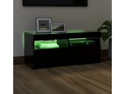 vidaXL TV-Schrank mit LED-Leuchten Schwarz 90x35x40 cm