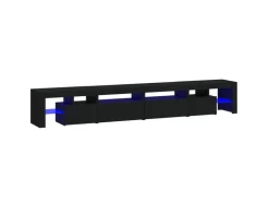 vidaXL TV-Schrank mit LED-Leuchten Schwarz 260x36,5x40 cm* TV-Wände|Wohnwände
