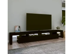 vidaXL TV-Schrank mit LED-Leuchten Schwarz 260x36,5x40 cm* TV-Wände|Wohnwände