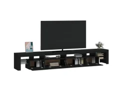 vidaXL TV-Schrank mit LED-Leuchten Schwarz 260x36,5x40 cm* TV-Wände|Wohnwände