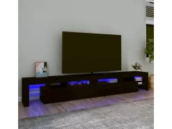 vidaXL TV-Schrank mit LED-Leuchten Schwarz 260x36,5x40 cm* TV-Wände|Wohnwände