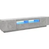 vidaXL TV-Schrank mit LED-Leuchten Betongrau 200x35x40 cm