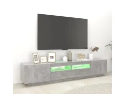 vidaXL TV-Schrank mit LED-Leuchten Betongrau 200x35x40 cm