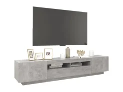 vidaXL TV-Schrank mit LED-Leuchten Betongrau 200x35x40 cm