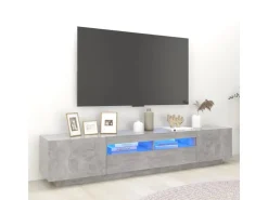 vidaXL TV-Schrank mit LED-Leuchten Betongrau 200x35x40 cm