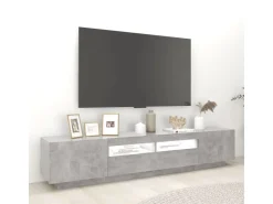 vidaXL TV-Schrank mit LED-Leuchten Betongrau 200x35x40 cm