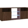 vidaXL TV-Schrank mit LED-Leuchten Braun Eichen-Optik 120x30x50 cm* Wohnwände