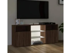 vidaXL TV-Schrank mit LED-Leuchten Braun Eichen-Optik 120x30x50 cm* Wohnwände