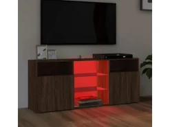 vidaXL TV-Schrank mit LED-Leuchten Braun Eichen-Optik 120x30x50 cm* Wohnwände