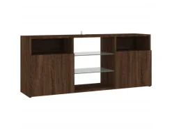 vidaXL TV-Schrank mit LED-Leuchten Braun Eichen-Optik 120x30x50 cm* Wohnwände