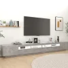 vidaXL TV-Schrank mit LED-Leuchten Betongrau 300x35x40 cm