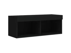 vidaXL TV-Schrank mit LED-Leuchten Schwarz 80x30x30 cm* Wohnwände
