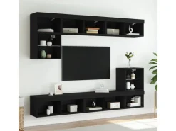 vidaXL TV-Schrank mit LED-Leuchten Schwarz 80x30x30 cm* Wohnwände