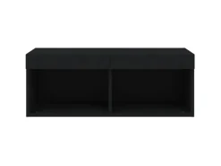 vidaXL TV-Schrank mit LED-Leuchten Schwarz 80x30x30 cm* Wohnwände