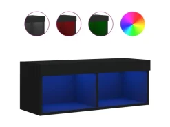 vidaXL TV-Schrank mit LED-Leuchten Schwarz 80x30x30 cm* Wohnwände