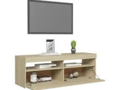vidaXL TV-Schrank mit LED-Leuchten Sonoma-Eiche 120x35x40 cm Modell 4