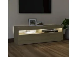 vidaXL TV-Schrank mit LED-Leuchten Sonoma-Eiche 120x35x40 cm Modell 4