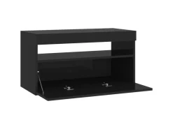 vidaXL TV-Schrank mit LED-Leuchten Schwarz 75x35x40 cm* Wohnwände|TV-Wände