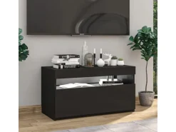 vidaXL TV-Schrank mit LED-Leuchten Schwarz 75x35x40 cm* Wohnwände|TV-Wände