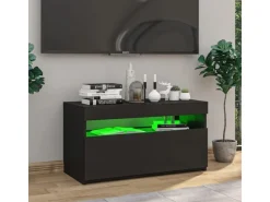 vidaXL TV-Schrank mit LED-Leuchten Schwarz 75x35x40 cm* Wohnwände|TV-Wände