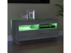 vidaXL TV-Schrank mit LED-Leuchten Grau Sonoma 80x35x40 cm* Wohnwände|TV-Wände