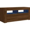 vidaXL TV-Schrank mit LED-Leuchten Braun Eichen-Optik 90x35x40 cm Modell 2* Wohnwände