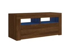 vidaXL TV-Schrank mit LED-Leuchten Braun Eichen-Optik 90x35x40 cm Modell 2* Wohnwände