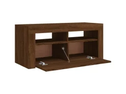 vidaXL TV-Schrank mit LED-Leuchten Braun Eichen-Optik 90x35x40 cm Modell 2* Wohnwände