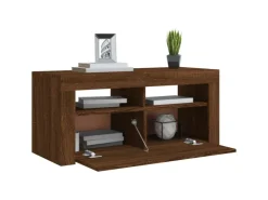 vidaXL TV-Schrank mit LED-Leuchten Braun Eichen-Optik 90x35x40 cm Modell 2* Wohnwände