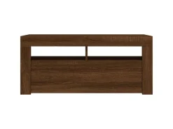 vidaXL TV-Schrank mit LED-Leuchten Braun Eichen-Optik 90x35x40 cm Modell 2* Wohnwände