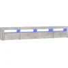 vidaXL TV-Schrank mit LED-Leuchten Betongrau 240x35x40 cm 3