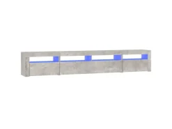 vidaXL TV-Schrank mit LED-Leuchten Betongrau 240x35x40 cm 3