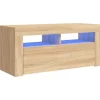vidaXL TV-Schrank mit LED-Leuchten Sonoma-Eiche 90x35x40 cm Modell 1* TV-Wände|Wohnwände
