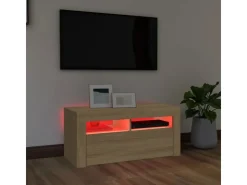 vidaXL TV-Schrank mit LED-Leuchten Sonoma-Eiche 90x35x40 cm Modell 1* TV-Wände|Wohnwände