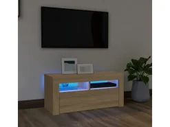 vidaXL TV-Schrank mit LED-Leuchten Sonoma-Eiche 90x35x40 cm Modell 1* TV-Wände|Wohnwände