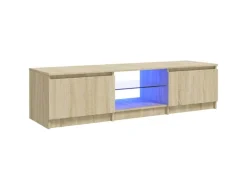 vidaXL TV-Schrank mit LED-Leuchten Sonoma-Eiche 140x40x35,5 cm* Wohnwände|TV-Wände