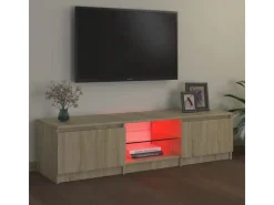 vidaXL TV-Schrank mit LED-Leuchten Sonoma-Eiche 140x40x35,5 cm* Wohnwände|TV-Wände