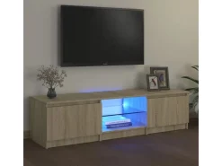 vidaXL TV-Schrank mit LED-Leuchten Sonoma-Eiche 140x40x35,5 cm* Wohnwände|TV-Wände