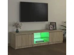vidaXL TV-Schrank mit LED-Leuchten Sonoma-Eiche 140x40x35,5 cm* Wohnwände|TV-Wände