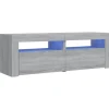 vidaXL TV-Schrank mit LED-Leuchten Grau Sonoma 120x35x40 cm Modell 1* Wohnwände