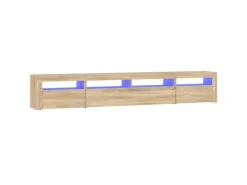 vidaXL TV-Schrank mit LED-Leuchten Sonoma-Eiche 240x35x40 cm* Wohnwände|TV-Wände