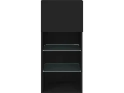 vidaXL TV-Schrank mit LED-Leuchten Schwarz 40,5x30x90 cm