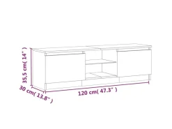 vidaXL TV-Schrank mit LED-Leuchten Grau Sonoma 120x30x35,5 cm* Wohnwände|TV-Wände