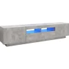 vidaXL TV-Schrank mit LED-Leuchten Betongrau 180x35x40 cm 2* TV-Wände